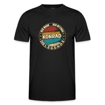 Konrad Vorname Name Geburtstag - Männer Funktions-T-Shirt - Schwarz - Vorne - AI Model Male 178 dark (178cm)