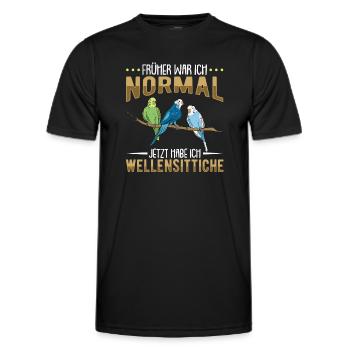 Wellensittich Nymphensittich Papagei Vogelkäfig - Männer Funktions-T-Shirt - Schwarz - Vorne - AI Model Male 178 dark (178cm)