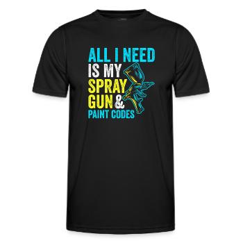 Car Painter Sprayer Paints - Men's Functional T-Shirt - black - Front - AI Model Male 178 dark (178cm)