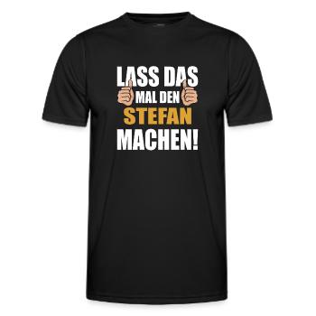 Lass das mal den Stefan machen - Männer Funktions-T-Shirt - Schwarz - Vorne - AI Model Male 178 dark (178cm)