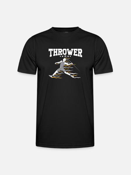 Speerwurfstrecker Leichtathletik Speerwerfer - Männer Funktions-T-Shirt - Schwarz
