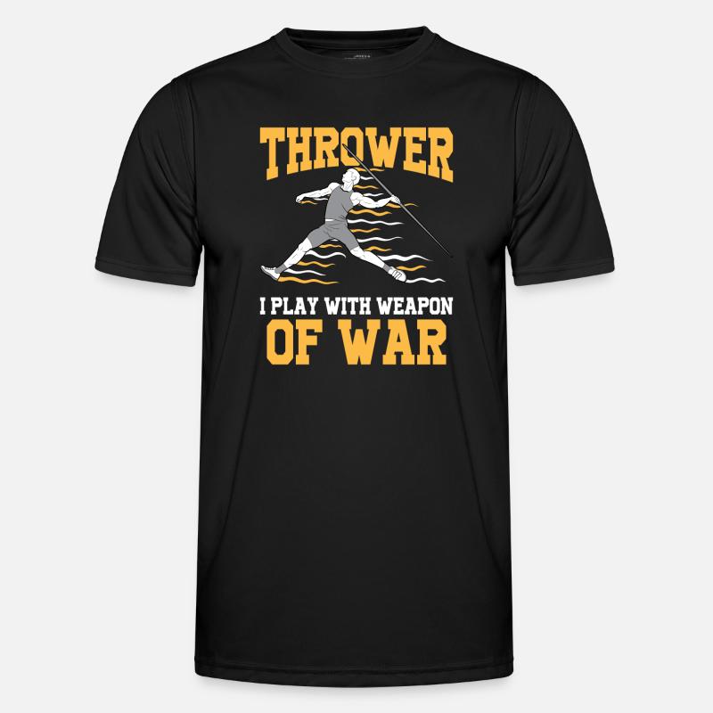 Speerwurfstrecker Leichtathletik Speerwerfer - Männer Funktions-T-Shirt - Schwarz
