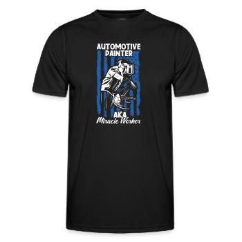 Car Painter Sprayer Paints - Men's Functional T-Shirt - black - Front - AI Model Male 178 dark (178cm)