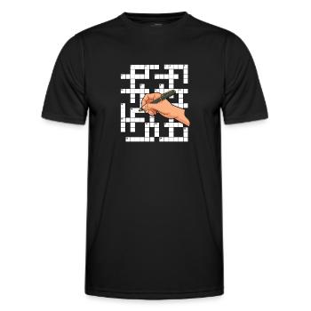 Résoudre des mots croisés - T-shirt sport Homme - noir - Devant - AI Model Male 178 dark (178cm)