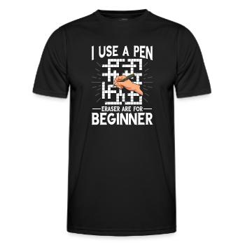 Résoudre des mots croisés - T-shirt sport Homme - noir - Devant - AI Model Male 178 dark (178cm)
