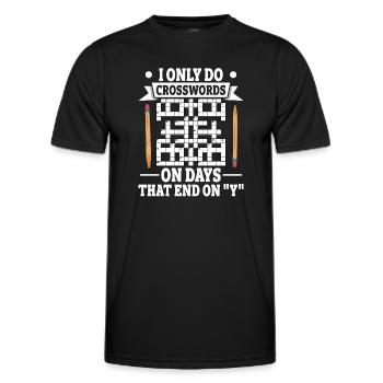 Résoudre des mots croisés - T-shirt sport Homme - noir - Devant - AI Model Male 178 dark (178cm)