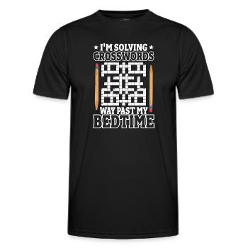 Résoudre des mots croisés - T-shirt sport Homme - noir - Devant - AI Model Male 178 dark (178cm)