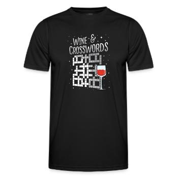 Résoudre des mots croisés - T-shirt sport Homme - noir - Devant - AI Model Male 178 dark (178cm)