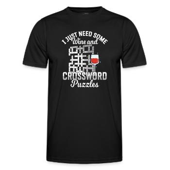 Résoudre des mots croisés - T-shirt sport Homme - noir - Devant - AI Model Male 178 dark (178cm)