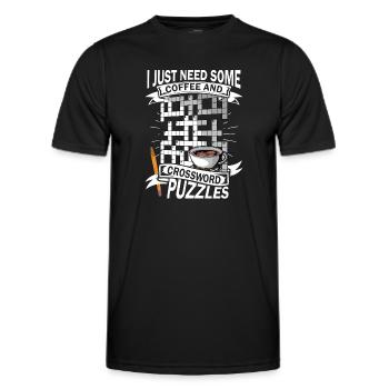 Résoudre des mots croisés - T-shirt sport Homme - noir - Devant - AI Model Male 178 dark (178cm)