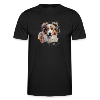 Australian Shepherd - Männer Funktions-T-Shirt - Schwarz - Vorne - AI Model Male 178 dark (178cm)