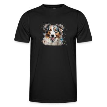 Australian Shepherd - Männer Funktions-T-Shirt - Schwarz - Vorne - AI Model Male 178 dark (178cm)