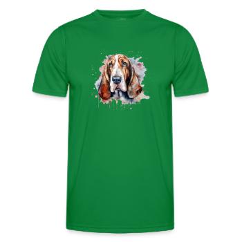 Basset Hound - Männer Funktions-T-Shirt - Kelly Green - Vorne - AI Model Male 178 dark (178cm)