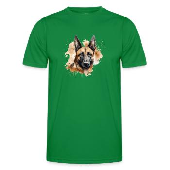 Belgian Malinois - Men's Functional T-Shirt - kelly green - Front - AI Model Male 178 dark (178cm)
