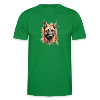Belgian Malinois - Men's Functional T-Shirt - kelly green - Front - AI Model Male 178 dark (178cm)