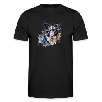 Border Collie - T-shirt sport Homme - noir - Devant - AI Model Male 178 dark (178cm)