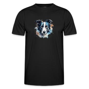 Border Collie - T-shirt sport Homme - noir - Devant - AI Model Male 178 dark (178cm)