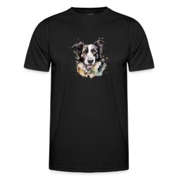 Border Collie - T-shirt sport Homme - noir - Devant - AI Model Male 178 dark (178cm)