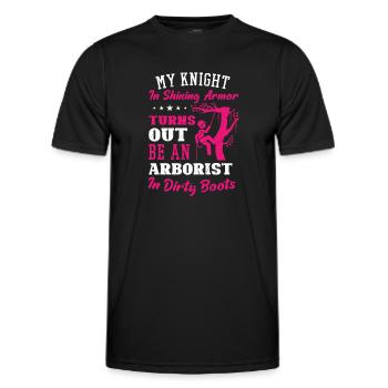 Bûcheron tronçonneuse arboriste - T-shirt sport Homme - noir - Devant - AI Model Male 178 dark (178cm)
