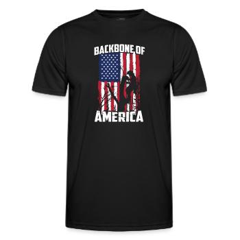 Bûcheron tronçonneuse arboriste - T-shirt sport Homme - noir - Devant - AI Model Male 178 dark (178cm)