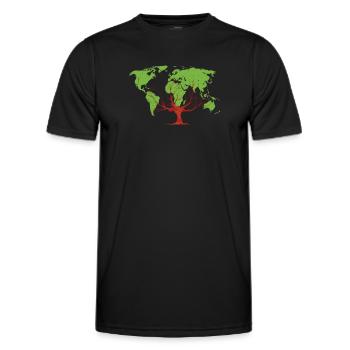 Bûcheron tronçonneuse arboriste - T-shirt sport Homme - noir - Devant - AI Model Male 178 dark (178cm)