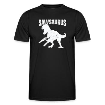 Bûcheron tronçonneuse arboriste - T-shirt sport Homme - noir - Devant - AI Model Male 178 dark (178cm)