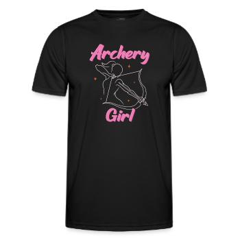 Arc de tir à l’arc - T-shirt sport Homme - noir - Devant - AI Model Male 178 dark (178cm)