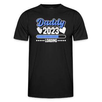 Daddy 2023 loading dad to be 2023 becoming dad - Men's Functional T-Shirt - black - Front - AI Model Male 178 dark (178cm)