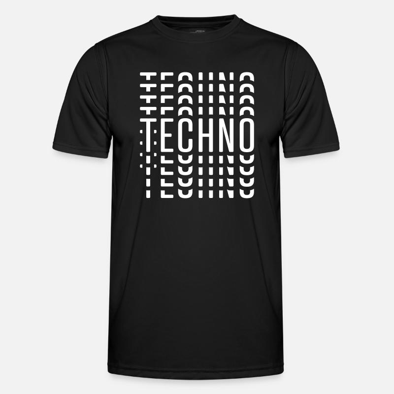 TECHNO TECHNO TECHNO - Männer Funktions-T-Shirt - Schwarz