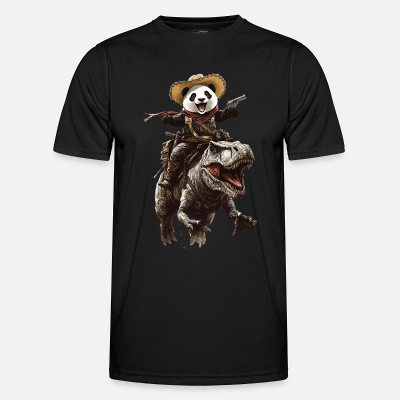 Panda - Männer Funktions-T-Shirt - Schwarz