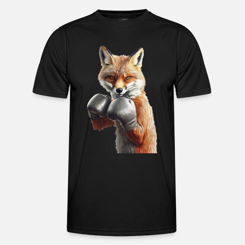 Fuchs - Männer Funktions-T-Shirt - Schwarz