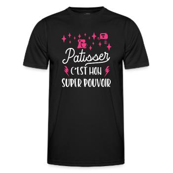 Patisser c est mon super pouvoir.cadeau pâtisserie - T-shirt sport Homme - noir - Devant - AI Model Male 178 dark (178cm)
