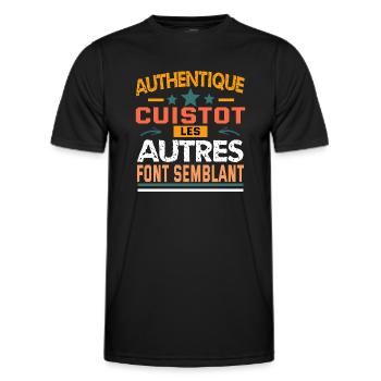 authentique cuistot - T-shirt sport Homme - noir - Devant - AI Model Male 178 dark (178cm)