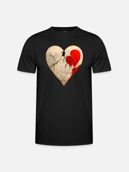 BROKEN HEART - Men's Functional T-Shirt - black