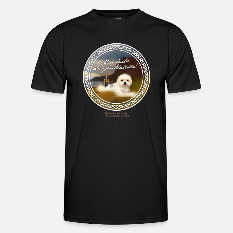 Whisky Saying Single Maltese - Men's Functional T-Shirt - black