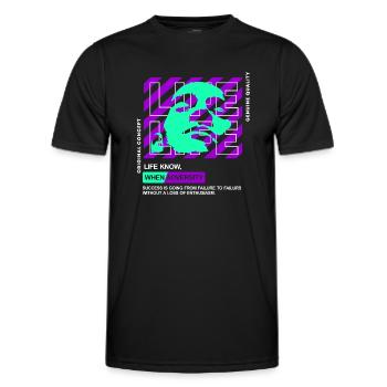 Life Streetwear - Männer Funktions-T-Shirt - Schwarz - Vorne - AI Model Male 178 dark (178cm)