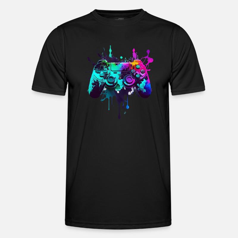 Neon Gaming Controller / Kontroller Männer Funktions-T-Shirt