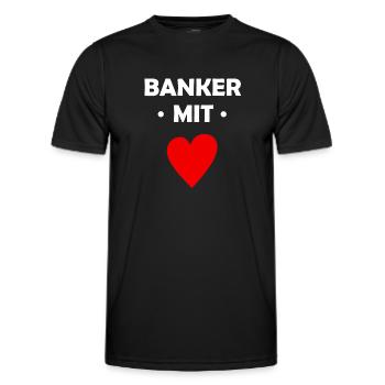 Banker mit Herz - Bank - Männer Funktions-T-Shirt - Schwarz - Vorne - AI Model Male 178 dark (178cm)