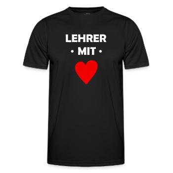 Lehrer mit Herz - Schule - Schüler - Unterricht - Männer Funktions-T-Shirt - Schwarz - Vorne - AI Model Male 178 dark (178cm)