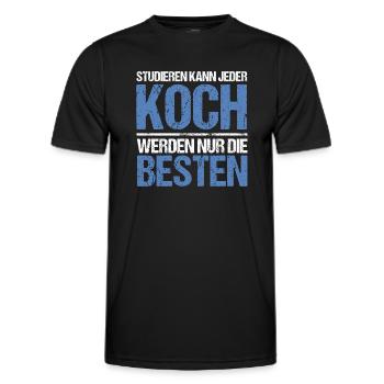 Anyone can study - Koch Edition - Men's Functional T-Shirt - black - Front - AI Model Male 178 dark (178cm)