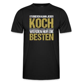 Anyone can study - Koch Edition - Men's Functional T-Shirt - black - Front - AI Model Male 178 dark (178cm)
