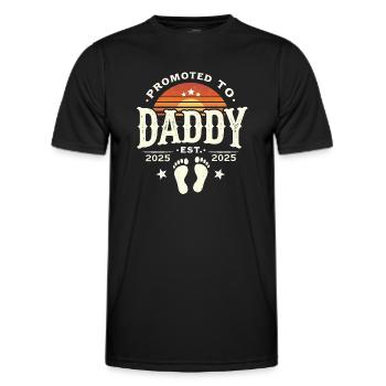 Promu au rang de papa est. 2025 - T-shirt sport Homme - noir - Devant - AI Model Male 178 dark (178cm)