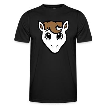 cheval mignon poney fille femelle fille cheval fille - T-shirt sport Homme - noir - Devant - AI Model Male 178 dark (178cm)