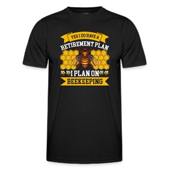 Apiculture Cours d’apiculture Association des apiculteurs Apiculteurs - T-shirt sport Homme - noir - Devant - AI Model Male 178 dark (178cm)