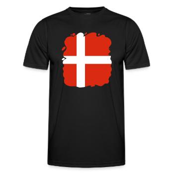 Drapeau du Danemark Drapeau de la Scandinavie Drapeau du Danemark Voyage - T-shirt sport Homme - noir - Devant - AI Model Male 178 dark (178cm)