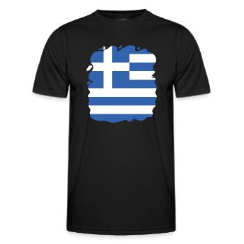 Drapeau de la Grèce Hellas Athènes Drapeau de la Grèce - T-shirt sport Homme - noir - Devant - AI Model Male 178 dark (178cm)