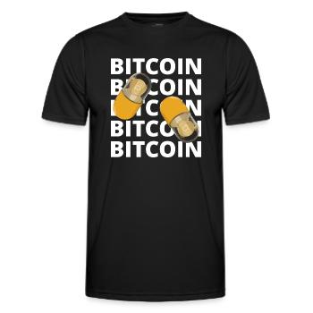 Bitcoin BTC Crypto Blockchain Coin Exchange Coin - Men's Functional T-Shirt - black - Front - AI Model Male 178 dark (178cm)