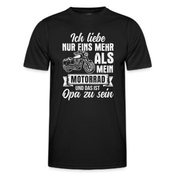 Motorradfahrer Biker Opa Motorrad Großvater - Männer Funktions-T-Shirt - Schwarz - Vorne - AI Model Male 178 dark (178cm)