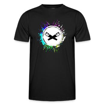 Saw icon symbol - Men's Functional T-Shirt - black - Front - AI Model Male 178 dark (178cm)