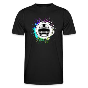 Football Helm - Männer Funktions-T-Shirt - Schwarz - Vorne - AI Model Male 178 dark (178cm)